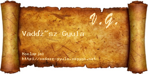 Vadász Gyula névjegykártya